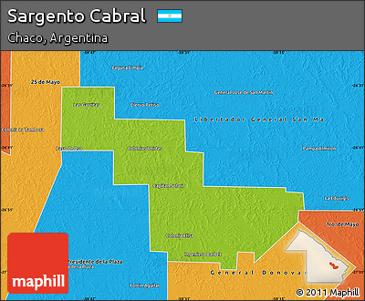 Physical Map of Sargento Cabral, political outside
