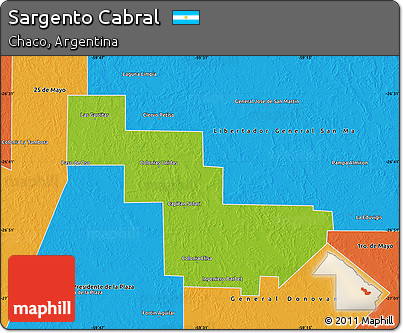 Physical Map of Sargento Cabral, political outside