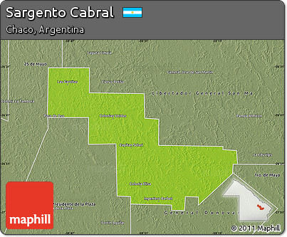 Physical Map of Sargento Cabral, semi-desaturated