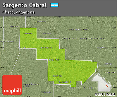 Physical Map of Sargento Cabral, semi-desaturated
