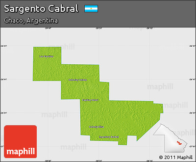 Physical Map of Sargento Cabral, single color outside