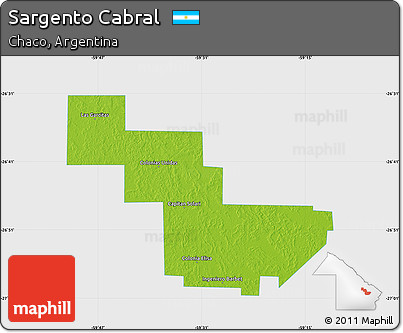 Physical Map of Sargento Cabral, single color outside