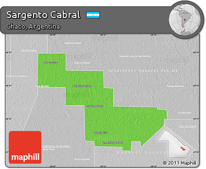 Political Map of Sargento Cabral, lighten, desaturated