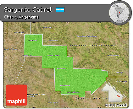 Political Map of Sargento Cabral, satellite outside