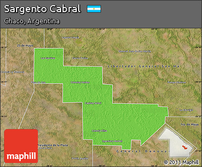 Political Map of Sargento Cabral, satellite outside