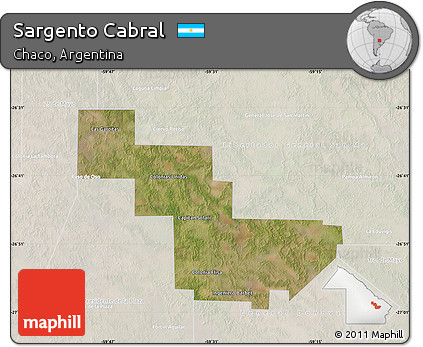 Satellite Map of Sargento Cabral, lighten