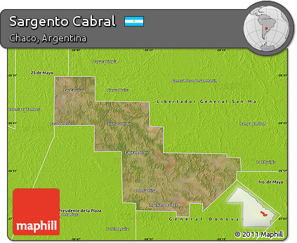 Satellite Map of Sargento Cabral, physical outside