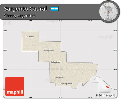Shaded Relief Map of Sargento Cabral, cropped outside