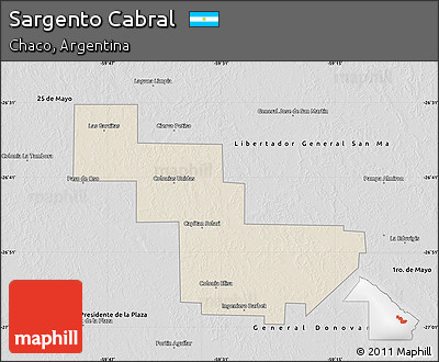 Shaded Relief Map of Sargento Cabral, desaturated