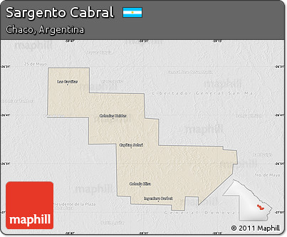 Shaded Relief Map of Sargento Cabral, lighten, desaturated