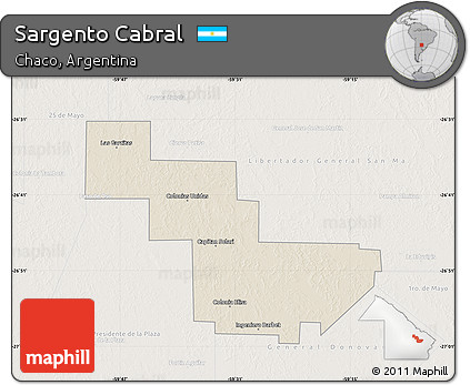 Shaded Relief Map of Sargento Cabral, lighten