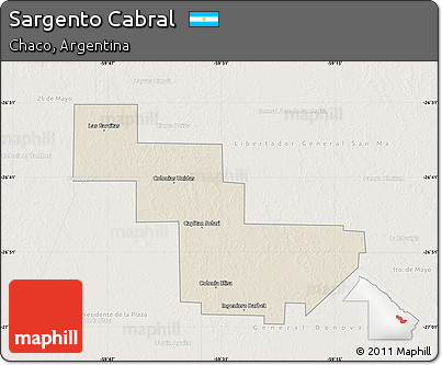 Shaded Relief Map of Sargento Cabral, lighten