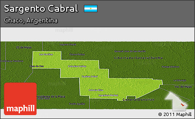 Physical Panoramic Map of Sargento Cabral, darken