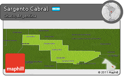 Physical Panoramic Map of Sargento Cabral, darken