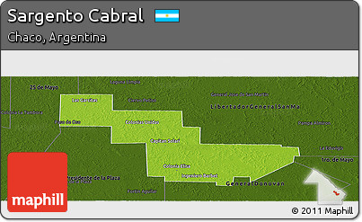 Physical Panoramic Map of Sargento Cabral, darken