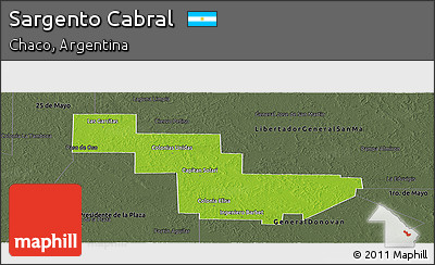 Physical Panoramic Map of Sargento Cabral, darken, semi-desaturated