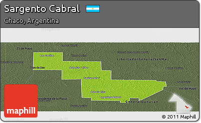 Physical Panoramic Map of Sargento Cabral, darken, semi-desaturated