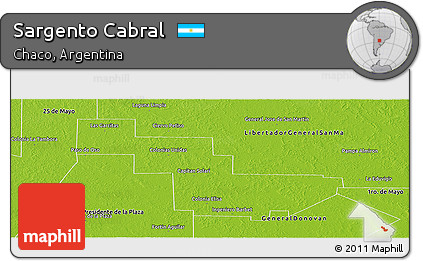 Physical Panoramic Map of Sargento Cabral