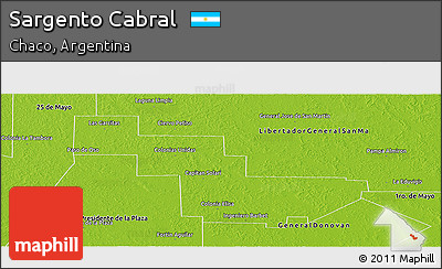 Physical Panoramic Map of Sargento Cabral