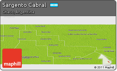 Physical Panoramic Map of Sargento Cabral