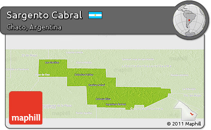 Physical Panoramic Map of Sargento Cabral, lighten
