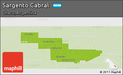 Physical Panoramic Map of Sargento Cabral, lighten