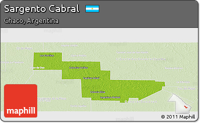 Physical Panoramic Map of Sargento Cabral, lighten