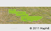 Physical Panoramic Map of Sargento Cabral, satellite outside