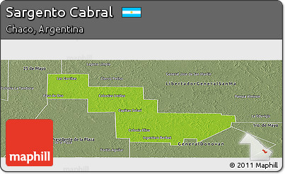 Physical Panoramic Map of Sargento Cabral, semi-desaturated