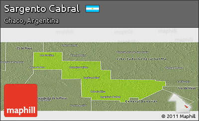 Physical Panoramic Map of Sargento Cabral, semi-desaturated