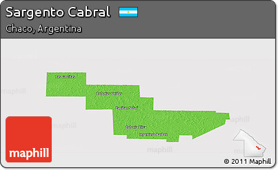 Political Panoramic Map of Sargento Cabral, cropped outside