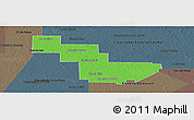Political Panoramic Map of Sargento Cabral, darken, semi-desaturated