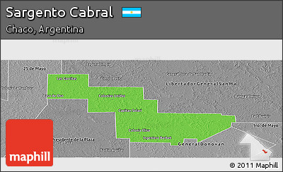 Political Panoramic Map of Sargento Cabral, desaturated