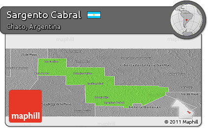 Political Panoramic Map of Sargento Cabral, desaturated