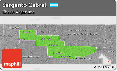 Political Panoramic Map of Sargento Cabral, desaturated