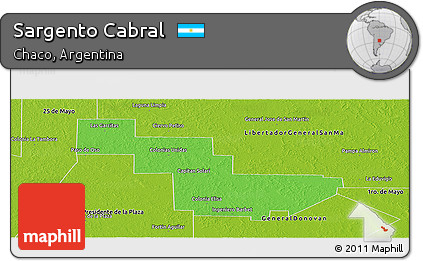 Political Panoramic Map of Sargento Cabral, physical outside