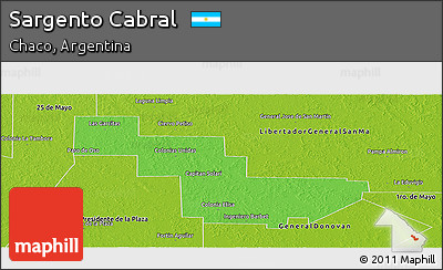 Political Panoramic Map of Sargento Cabral, physical outside