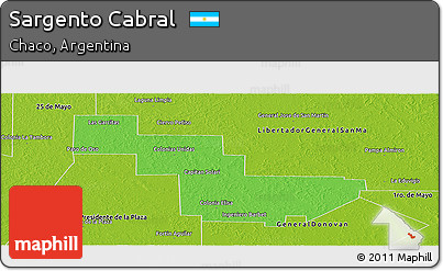 Political Panoramic Map of Sargento Cabral, physical outside
