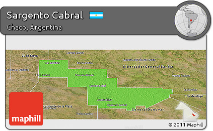 Political Panoramic Map of Sargento Cabral, satellite outside