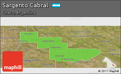 Political Panoramic Map of Sargento Cabral, satellite outside