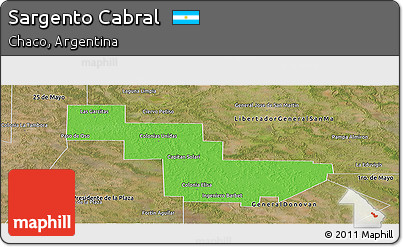 Political Panoramic Map of Sargento Cabral, satellite outside