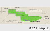 Political Panoramic Map of Sargento Cabral, shaded relief outside