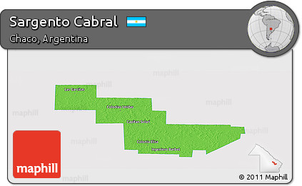 Political Panoramic Map of Sargento Cabral, single color outside