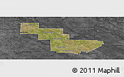 Satellite Panoramic Map of Sargento Cabral, darken, desaturated