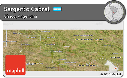 Satellite Panoramic Map of Sargento Cabral
