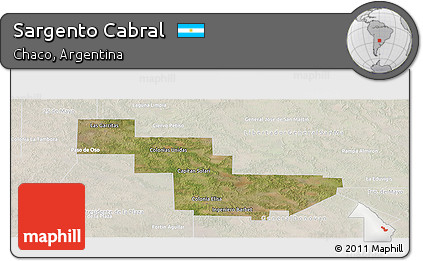 Satellite Panoramic Map of Sargento Cabral, lighten