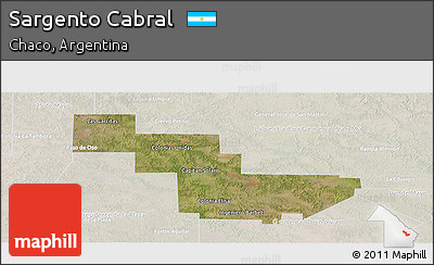 Satellite Panoramic Map of Sargento Cabral, lighten