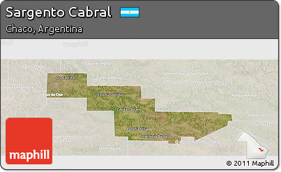 Satellite Panoramic Map of Sargento Cabral, lighten