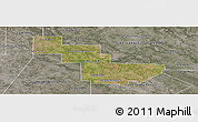 Satellite Panoramic Map of Sargento Cabral, semi-desaturated