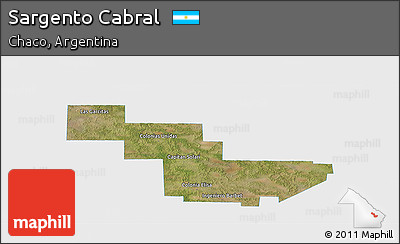 Satellite Panoramic Map of Sargento Cabral, single color outside